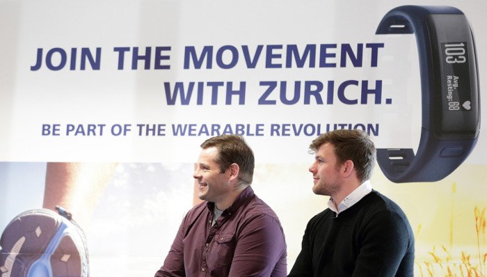 Jordi Murphy and Mike Ross at the launch of Zurich's wearable technology pilot