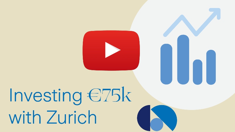 pictogram for 75k investment with YouTube play butt