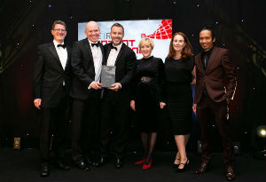 Zurich picking up an award at the Content Marketing Awards