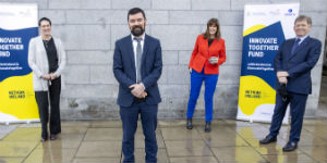 Niamh McCarthy of the children's charity Barnardos; Minister Joe O’Brien TD; Deirdre Mortell, CEO of Rethink lreland; Anthony Brennan, CEO of Zurich Ireland