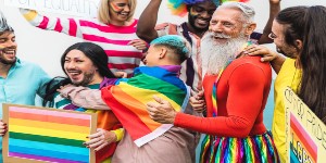 group celebrating gay pride