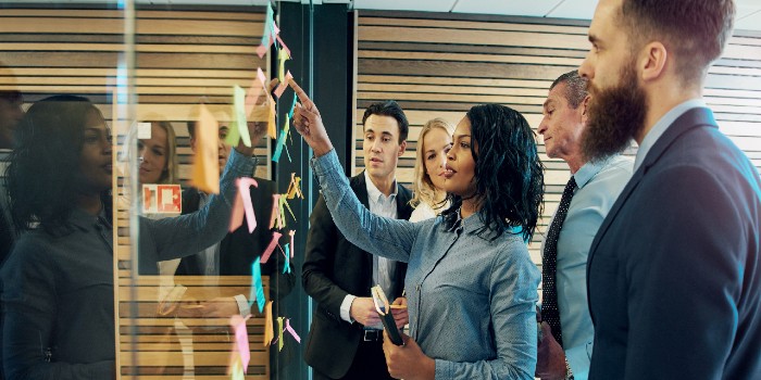 diverse employees at workshop