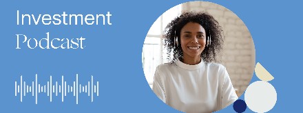 woman with headphones listening to Zurich investment podcast