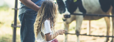 father and daughter on farm
