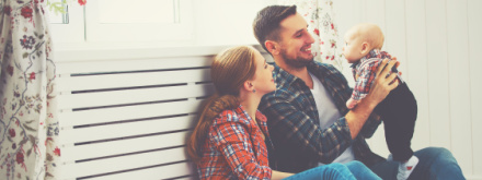 young family at home