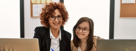 two female office workers