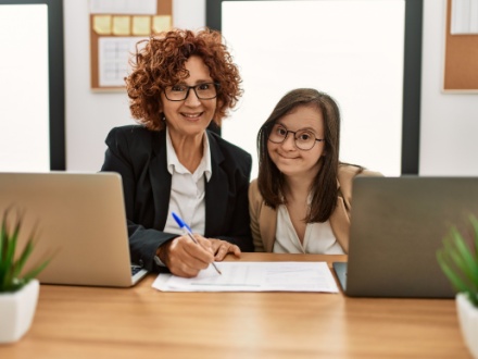 two female office workers