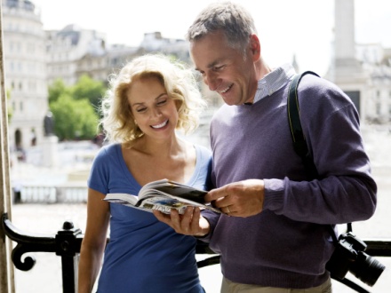 middle aged couple on holiday