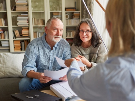 older couple getting financial advice