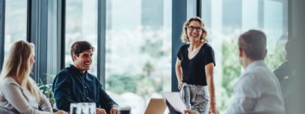 office workers in meeting room