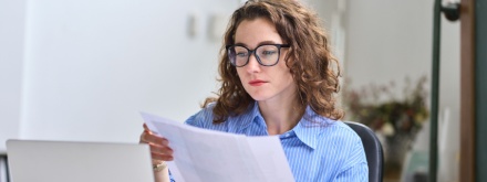 young business woman on laptop