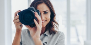 woman with camera