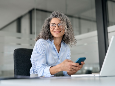 business woman on phone