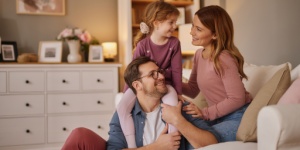 happy family at home