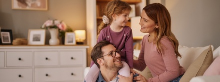 happy family at home