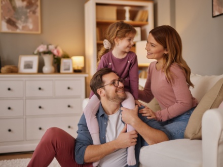 happy family at home