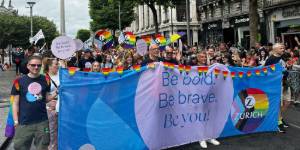 Zurich employees celebrating Dublin pride parade