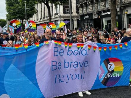 Zurich employees celebrating Dublin pride parade