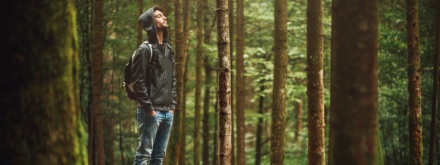 young man in forest