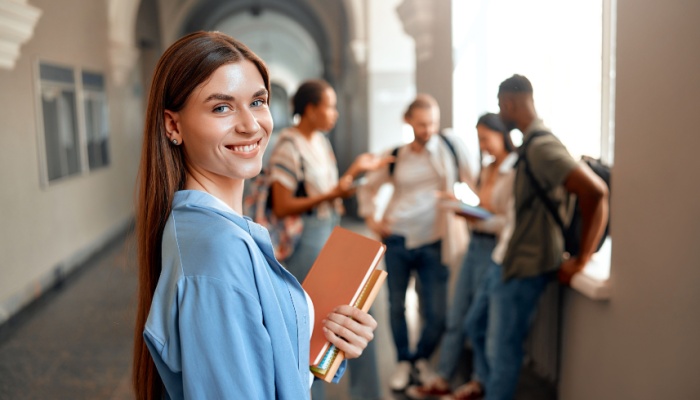college students on campus