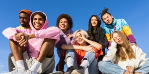 group of diverse teenagers
