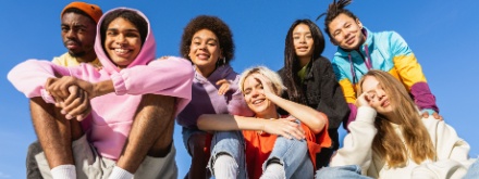 group of diverse teenagers
