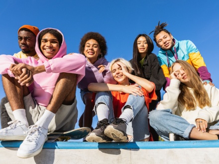 group of diverse teenagers