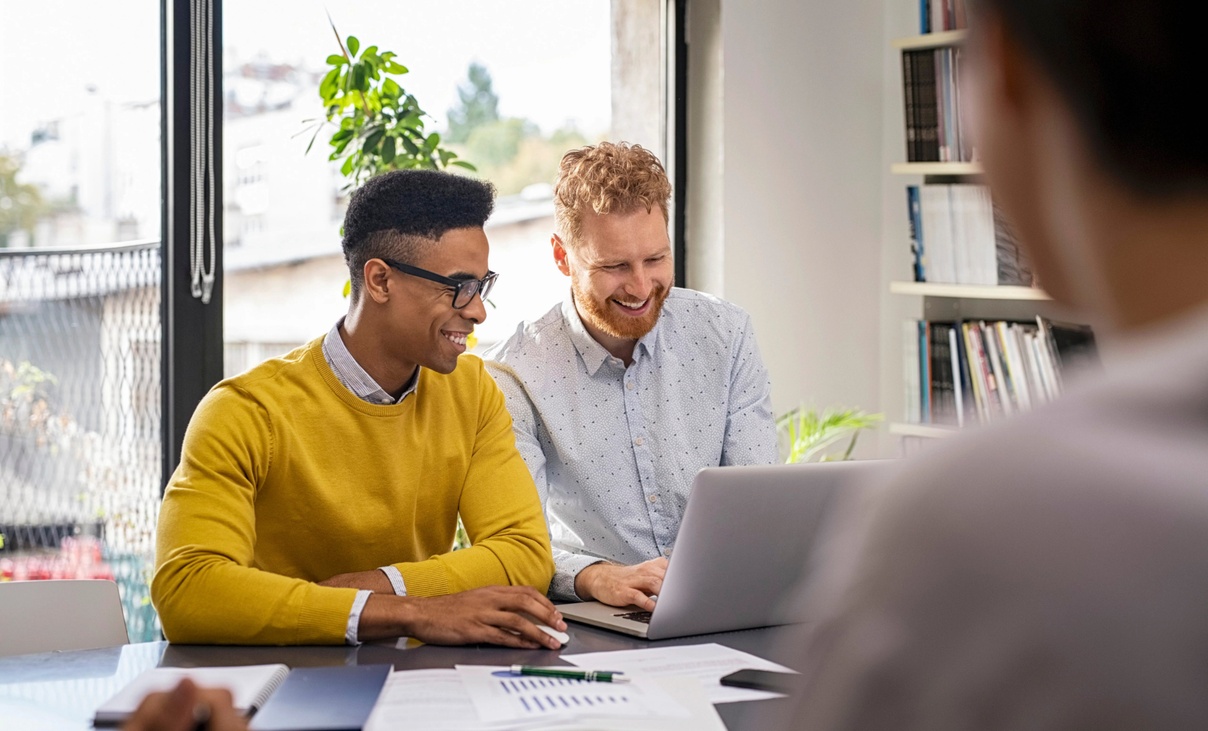 male couple getting financial advice