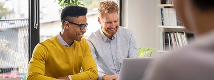 male couple getting financial advice