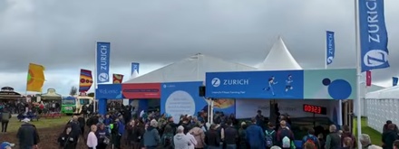 crowds at the ploughing championships in Offaly in front if the Zurich stand
