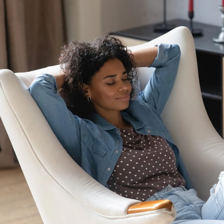 Woman on sofa