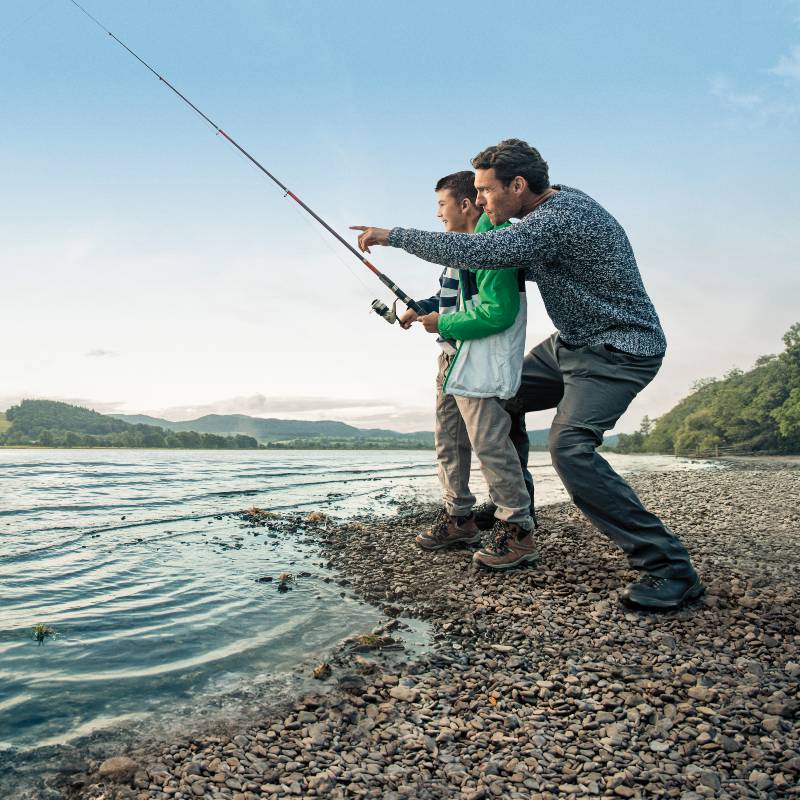 Father and son fishing