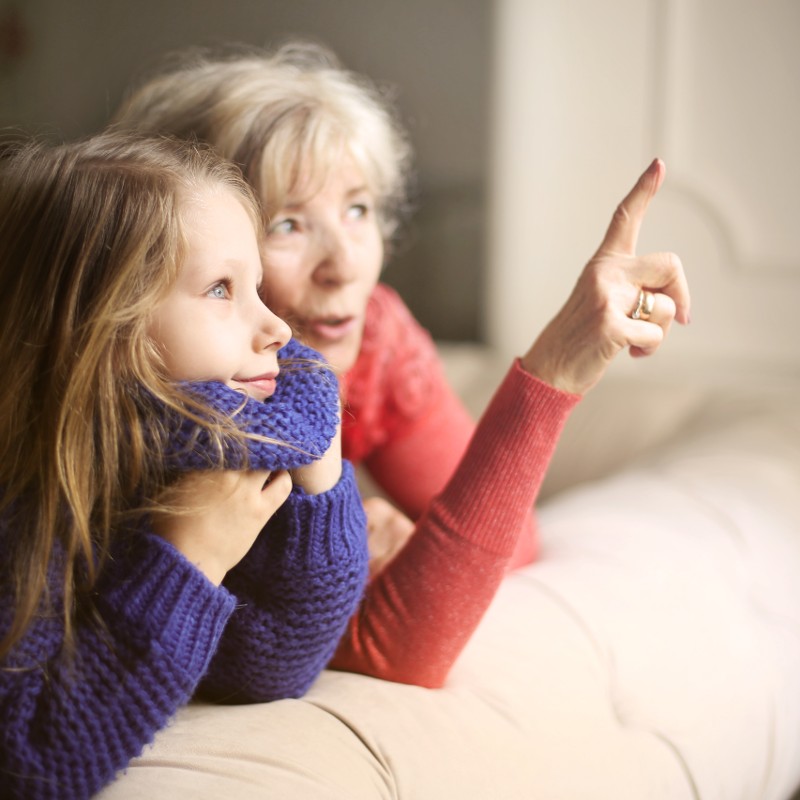 grandmother and granddaughter