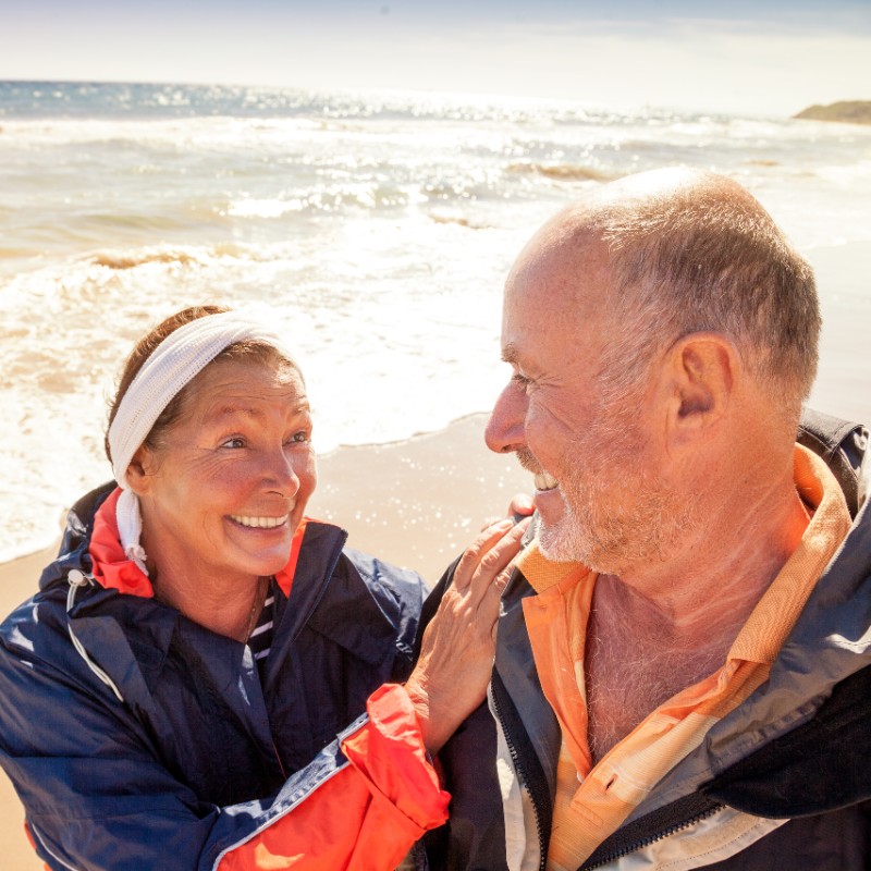 older couple on beach