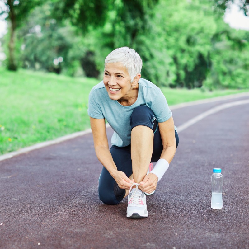 woman running in park