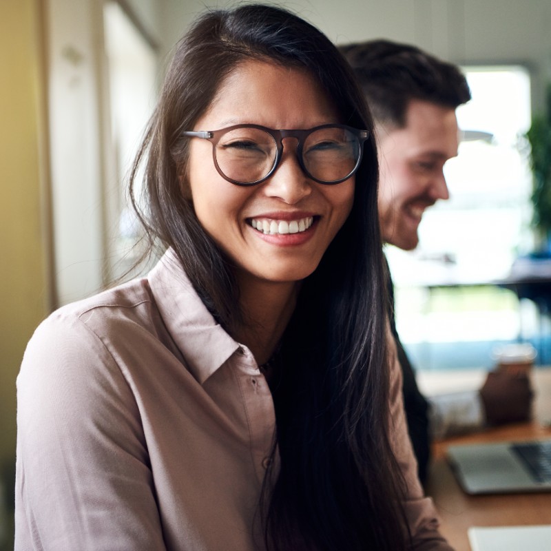 Asian woman in office